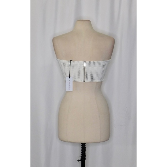 NWT!! WEWOREWHAT Crystal Bandeau Top Studded Rhinestones Bridal Glam Large - Picture 9 of 16